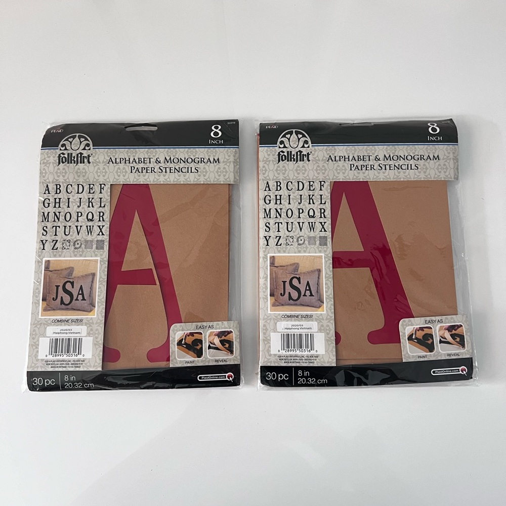 * NWT - 30pc - 8in Alphabet & Monogram Paper Stencils Bundle